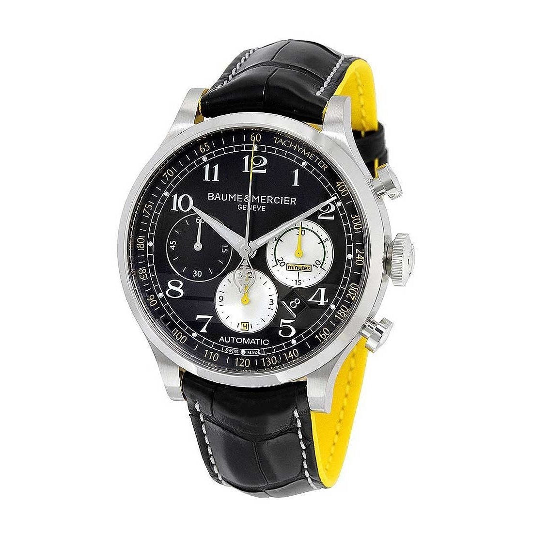 Baume &amp; Mercier Men&#39;s MOA10282 Capeland Chronograph Black Leather Watch