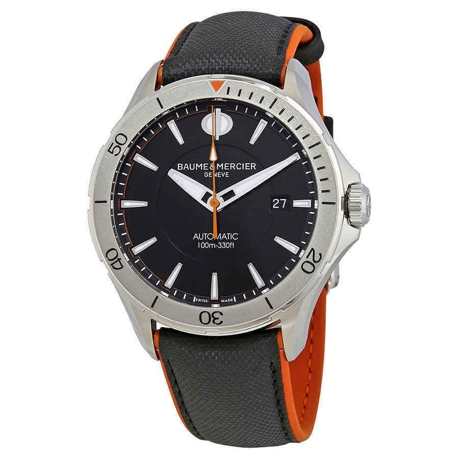Baume &amp; Mercier Men&#39;s MOA10338 Clifton Black Leather Watch