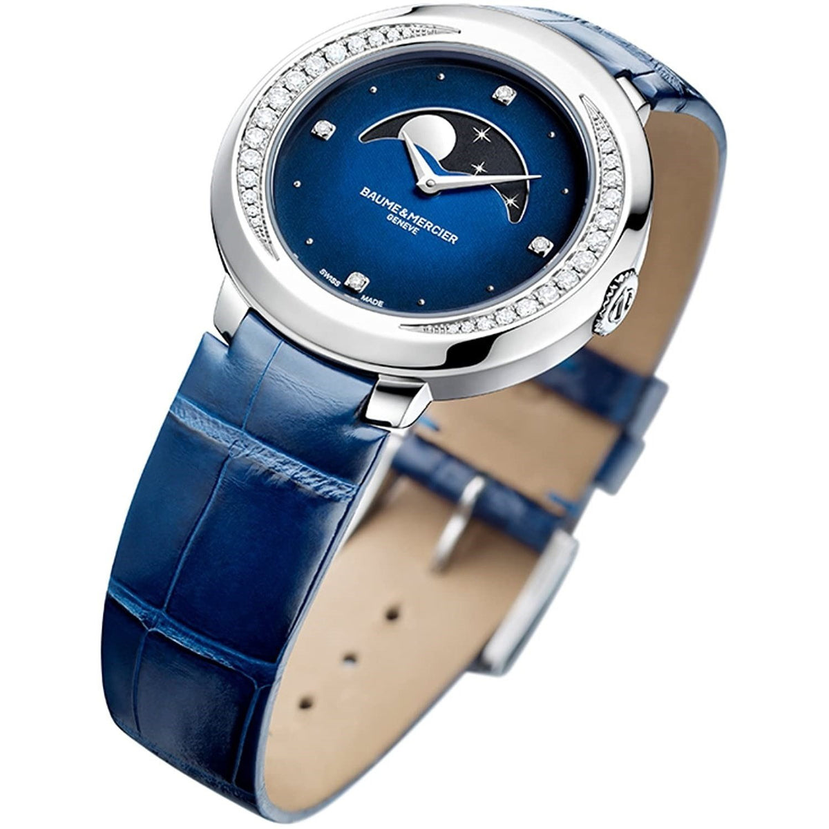 Baume & Mercier Women's MOA10347 Promesse Blue Leather Watch