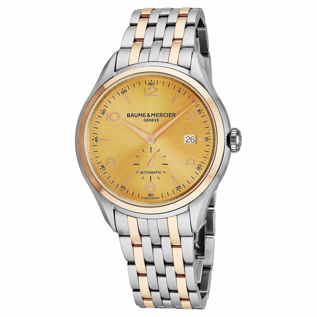 Baume &amp; Mercier Men&#39;s MOA10352 Clifton Two-Tone 18kt Rose Gold and Stainless Steel Watch