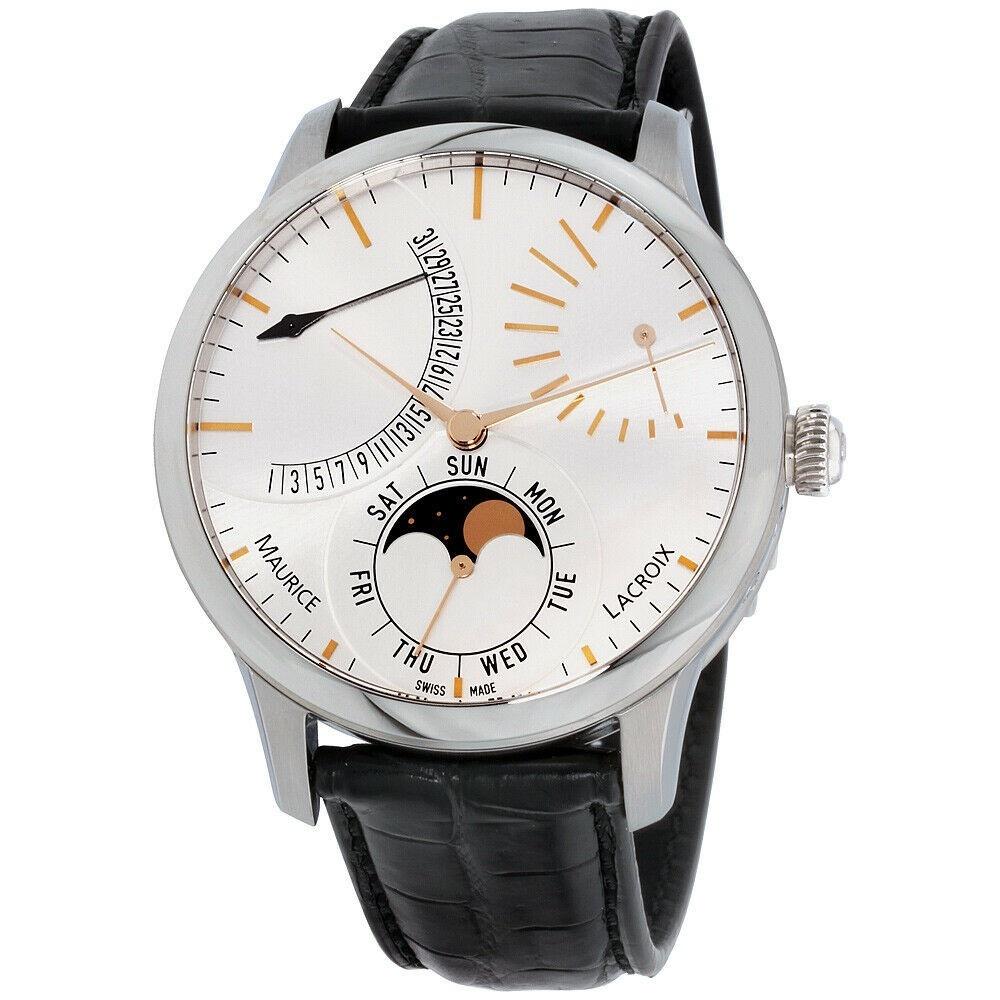 Maurice Lacroix Men's MP6528-SS001-130-1 Masterpiece Black Leather Watch