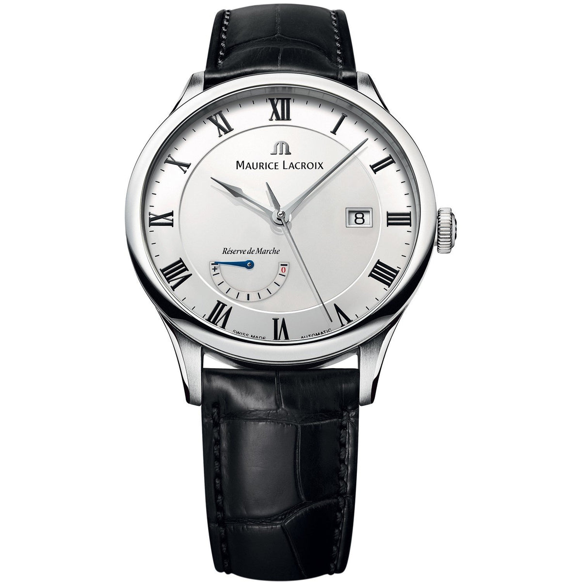 Maurice Lacroix Men&#39;s MP6807-SS001-112 Reserve De Marche Black Leather Watch