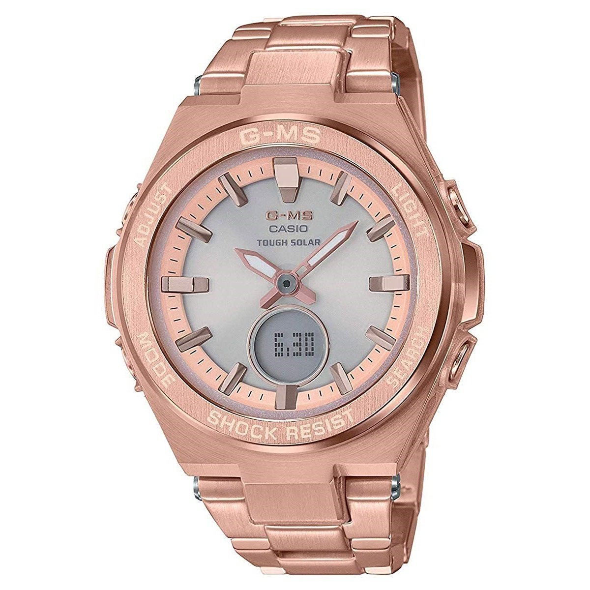Casio Women&#39;s MSGS200DG-4A Baby-G Rose Gold-Tone Stainless Steel Watch