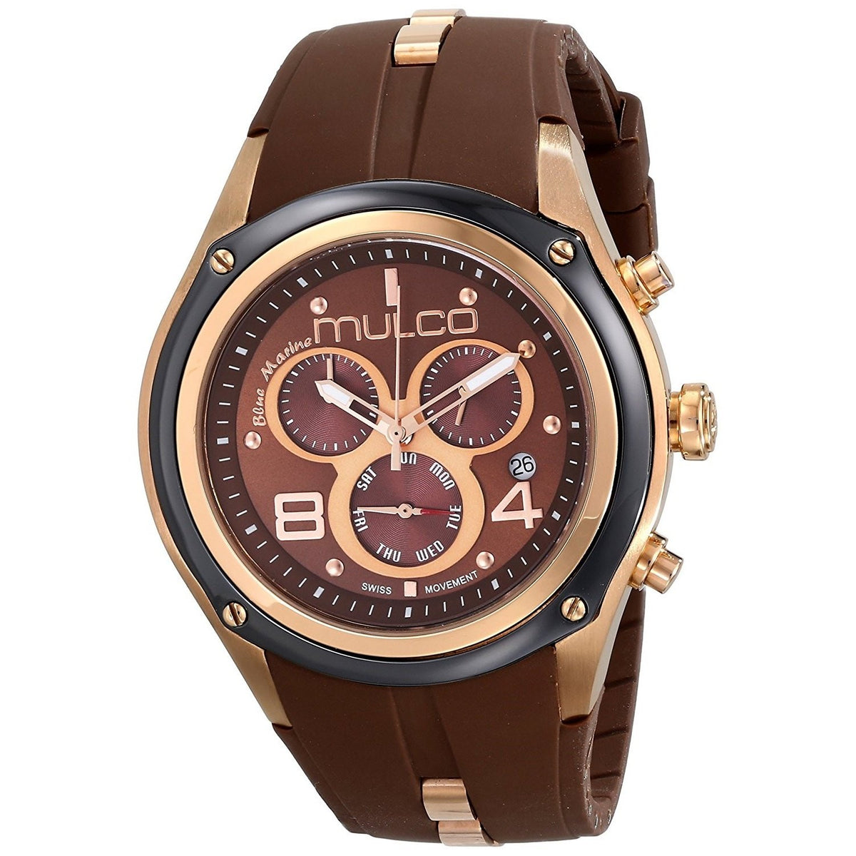 Mulco Unisex MW129902035 Blue Marine Chronograph Brown Silicone Watch