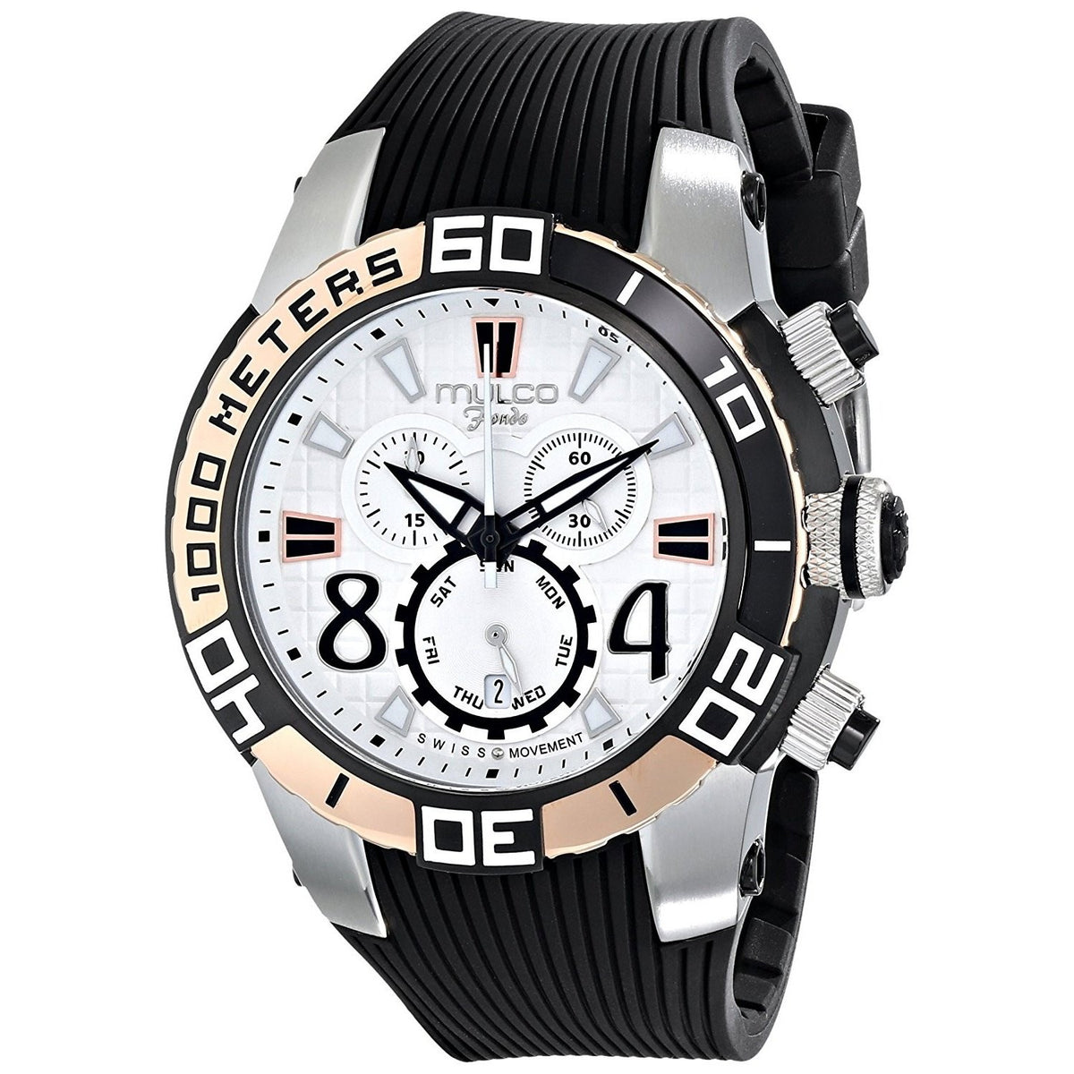 Mulco Women&#39;s MW174197021 Fondo wheel Chronograph Black Rubber Watch