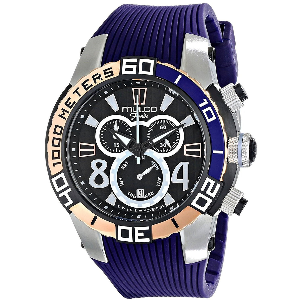 Mulco Women&#39;s MW174197044 Fondo wheel Chronograph Blue Rubber Watch