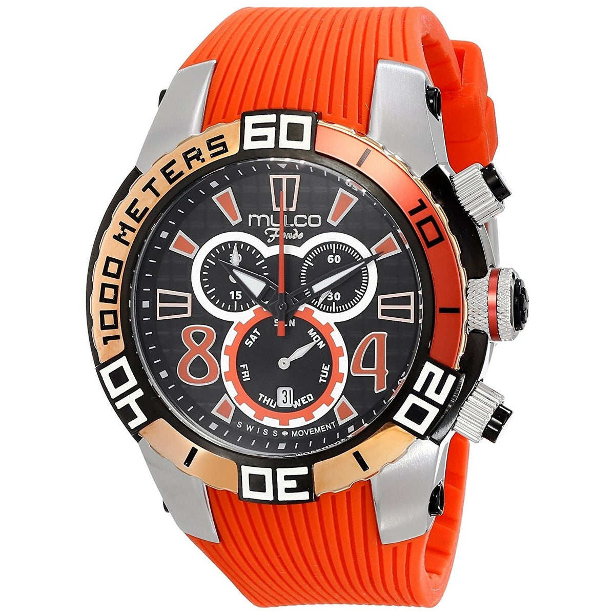 Mulco Women&#39;s MW174197065 Fondo wheel Chronograph Orange Rubber Watch