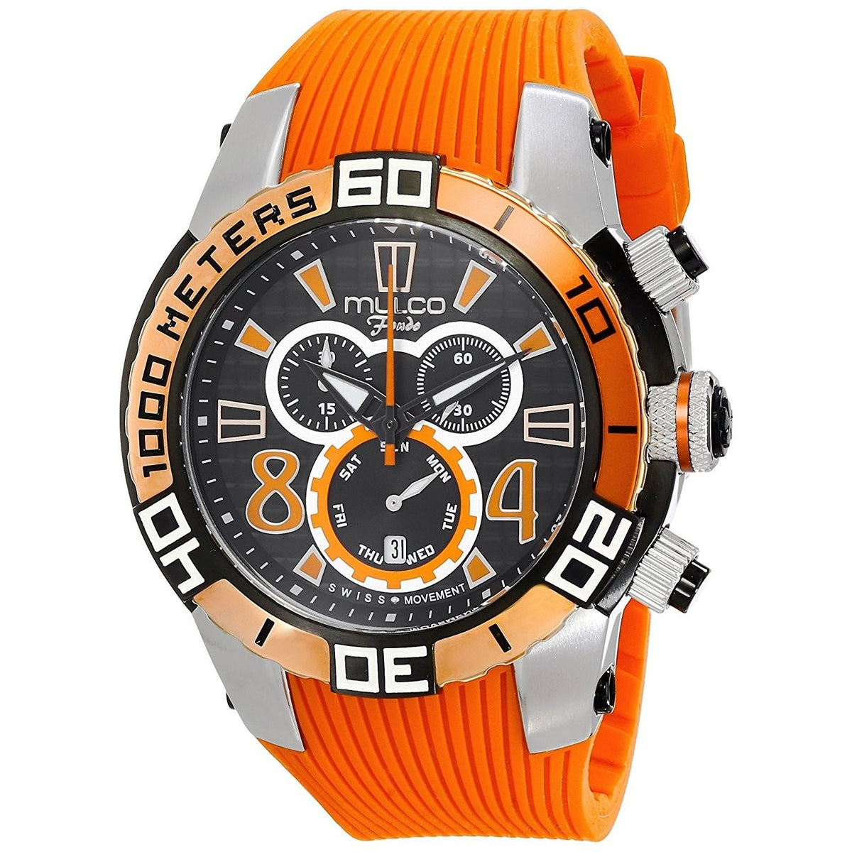 Mulco Unisex MW174197615 Fondo wheel Chronograph Orange Silicone Watch