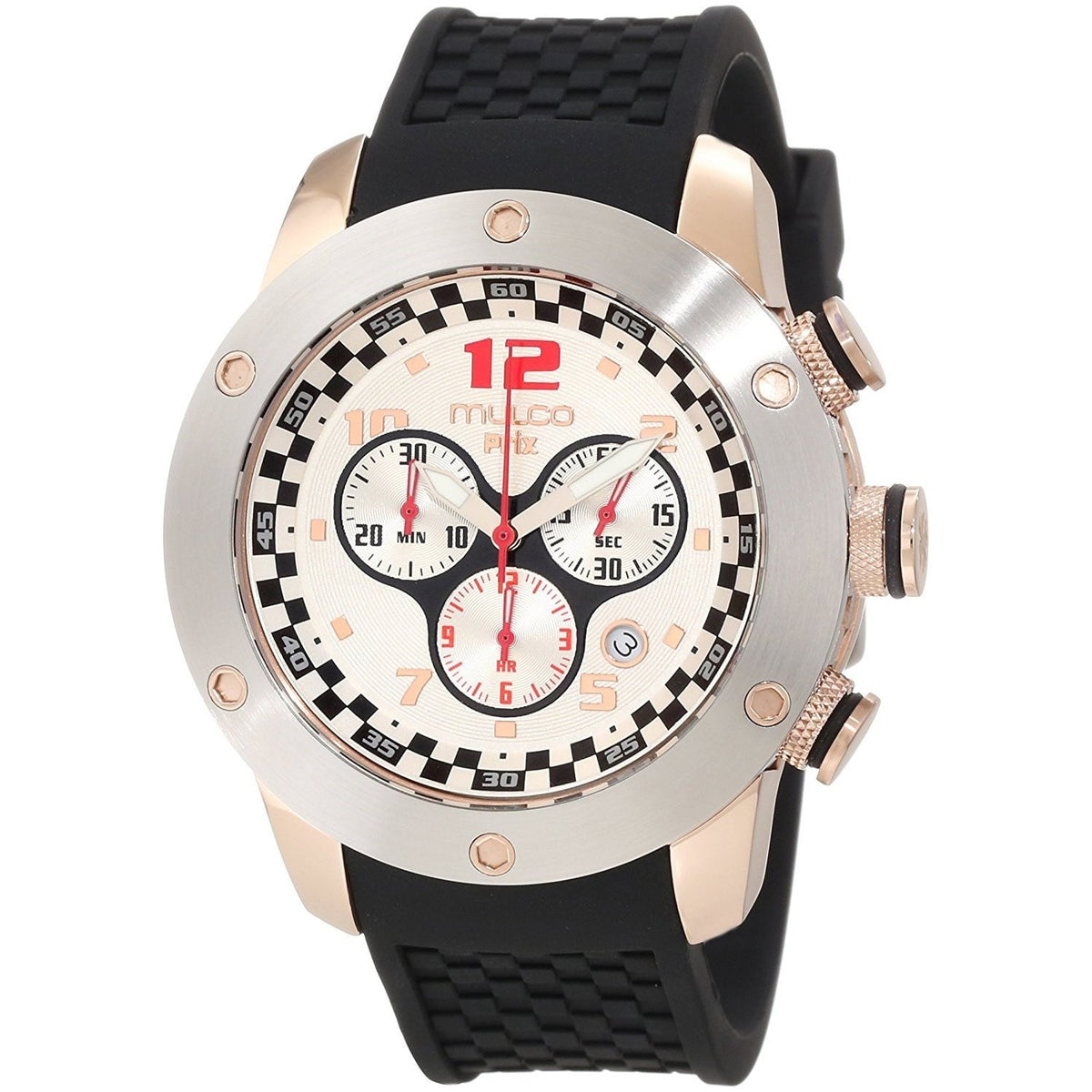 Mulco Unisex MW26313021 Prix Chronograph Black Silicone Watch