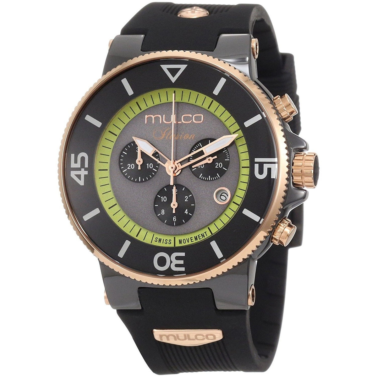 Mulco Unisex MW311009025 Ilusion Ceramic Chronograph Black Silicone Watch