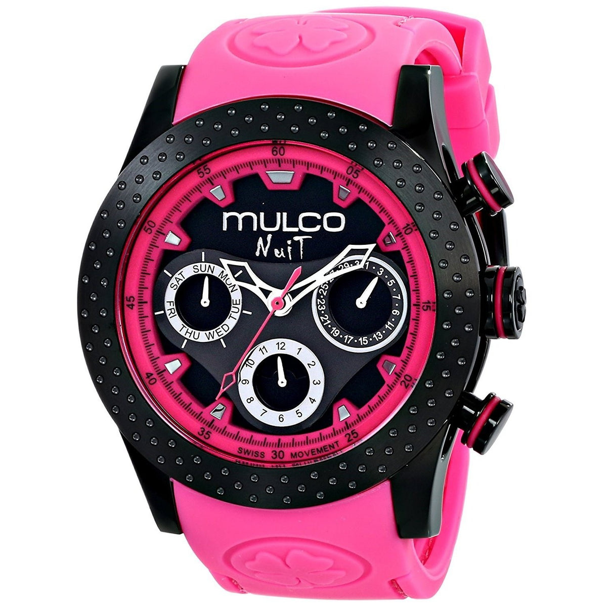 Mulco Unisex MW51962058 Nuit Multi-Function Pink Rubber Watch