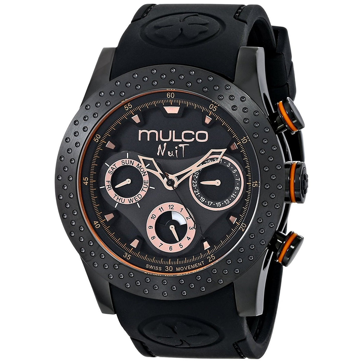 Mulco Women&#39;s MW51962260 Nuit Mia Chronograph Black Rubber Watch