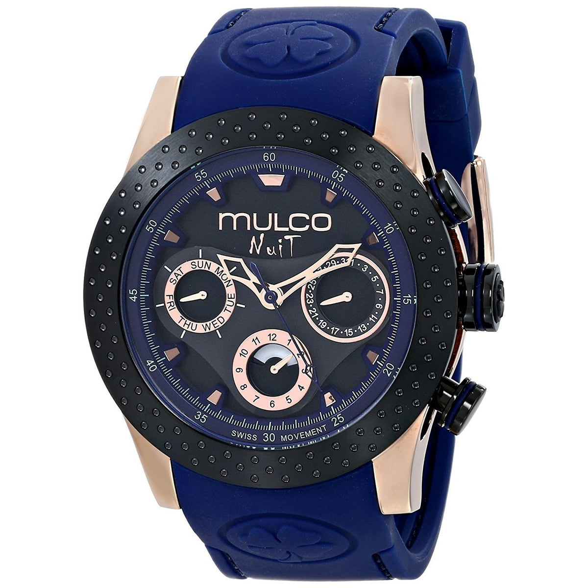 Mulco Women&#39;s MW51962445 Nuit Mia Chronograph Blue Rubber Watch
