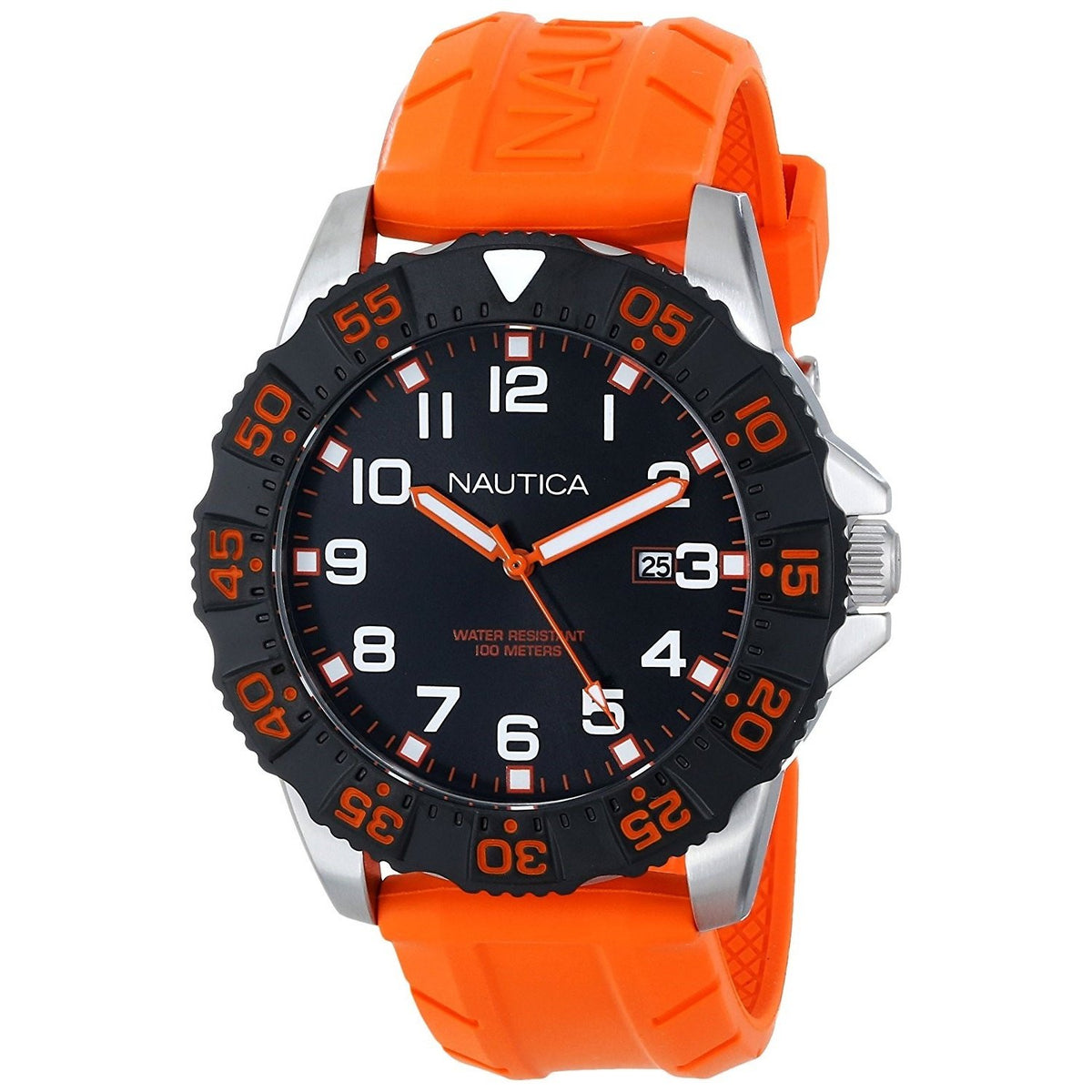 Nautica Men&#39;s N12641G NSR Orange Silicone Watch