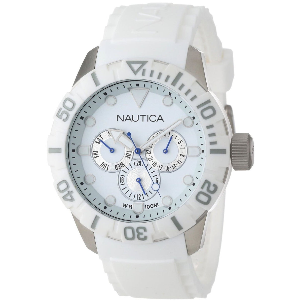 Nautica Unisex N13639G NSR Multi-Function White Silicone Watch