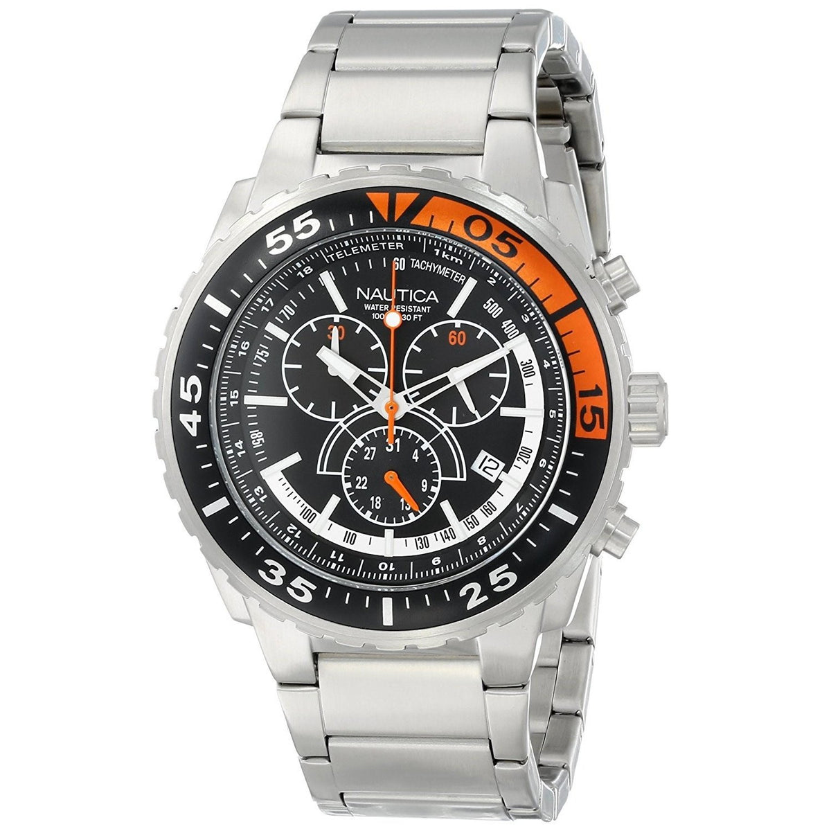 Nautica Men&#39;s N16656G NST Chronograph Stainless Steel Watch