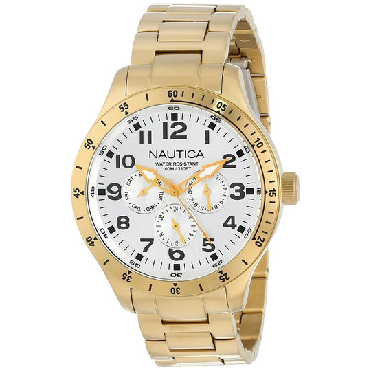Nautica Men's N16658G BFD Multi-Function Gold-Tone Stainless Steel Watch