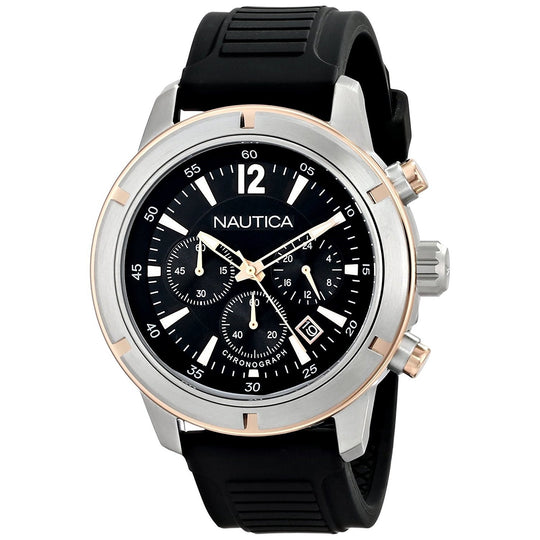 Nautica Men's N17654G BFD Chronograph Black Silicone Watch