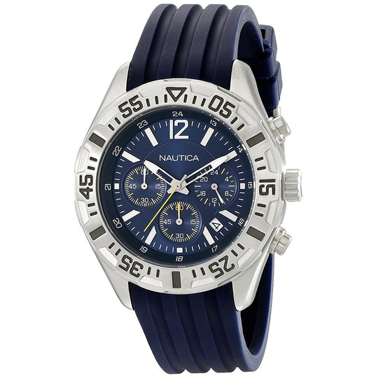 Nautica Men's N17667G NST Chronograph Blue Silicone Watch