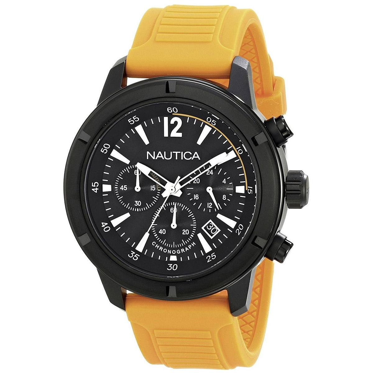 Nautica Men&#39;s N18711G NST Chronograph Orange Silicone Watch