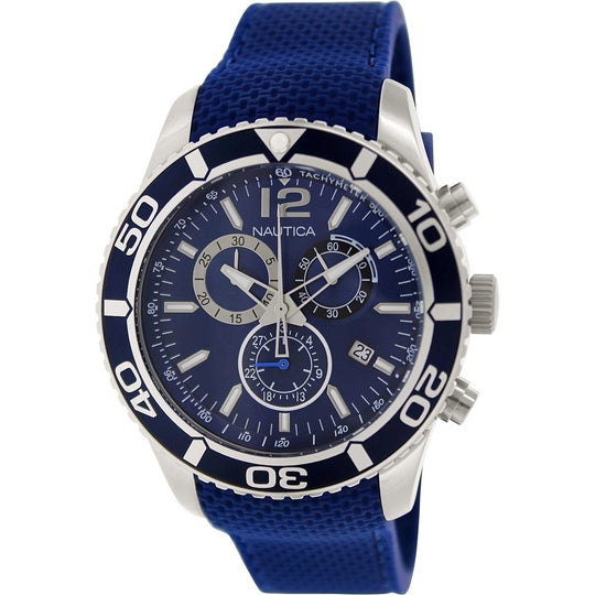 Nautica Men's N18724G NST Chronograph Blue Silicone Watch