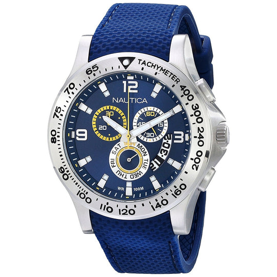 Nautica Men's N19602G NST Chronograph Blue Silicone Watch