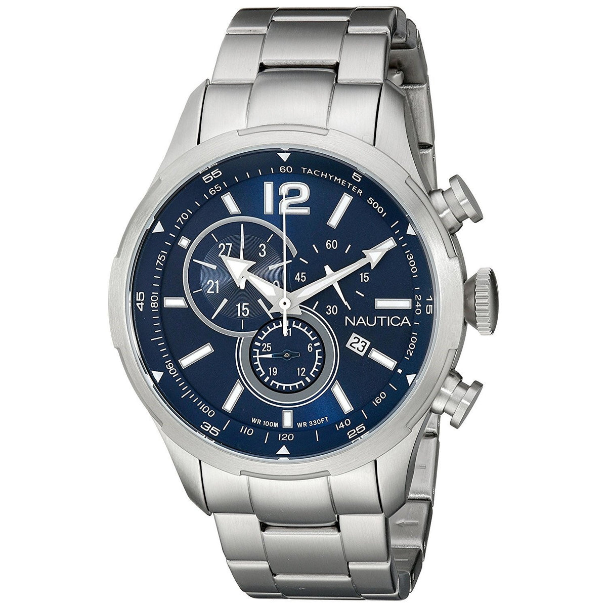 Nautica Men&#39;s NAD16508G NCS Chronograph Stainless Steel Watch