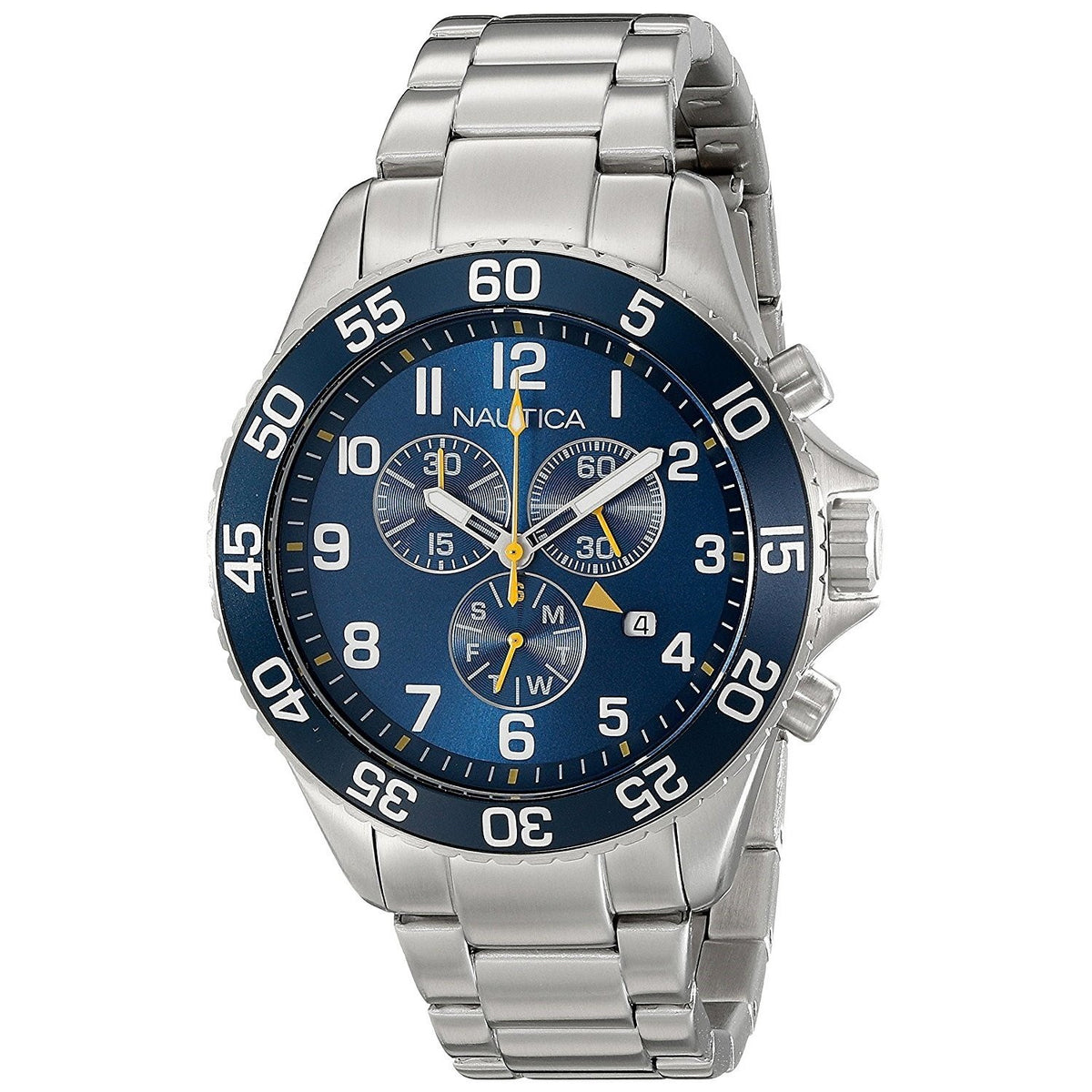 Nautica Men&#39;s NAD17508G NST Chronograph Stainless Steel Watch