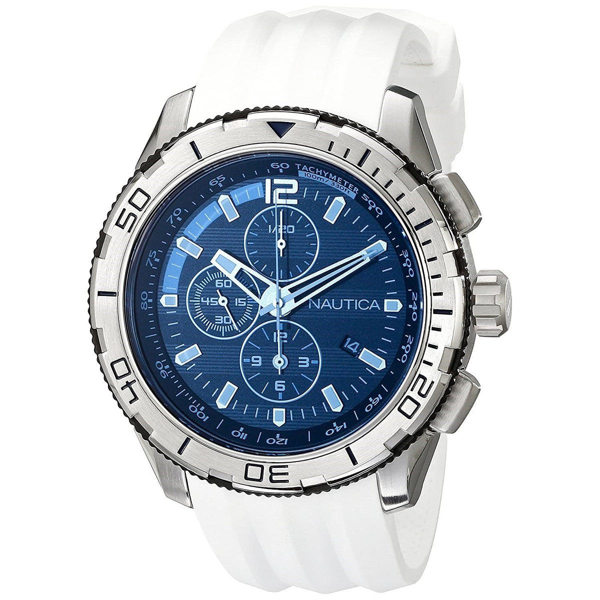 Nautica Men's NAD19521G NST 101 Chronograph White Silicone Watch