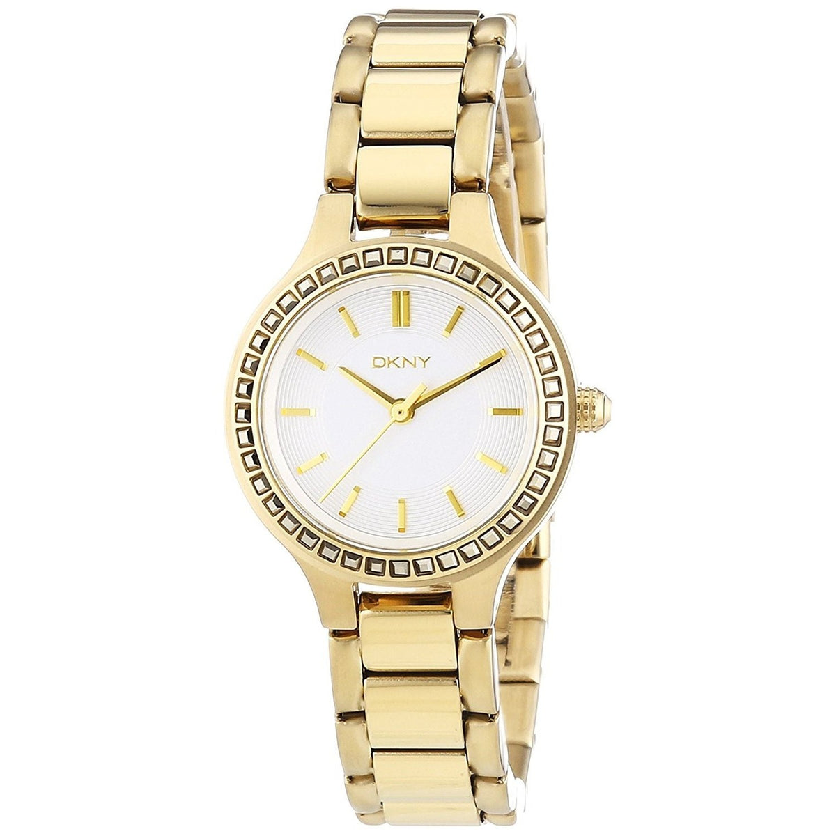 DKNY Women&#39;s NY2221 Chambers Crystal Gold-Tone Stainless Steel Watch