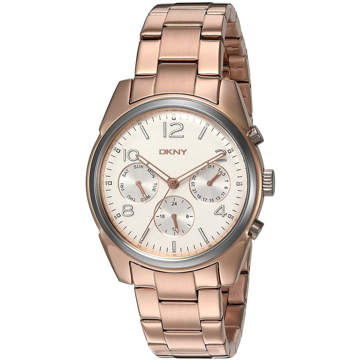 DKNY Women&#39;s NY2472 Crosby Multi-Function Rose-Tone Stainless Steel Watch