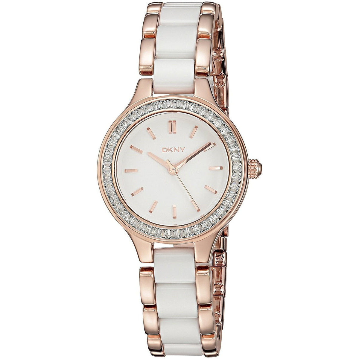DKNY Women&#39;s NY2496 Chambers Crystal Two-Tone Stainless steel and Ceramic Watch