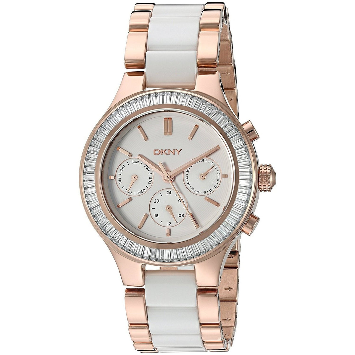 DKNY Women&#39;s NY2498 Chambers Multi-Function Two-Tone Stainless steel and Ceramic Watch