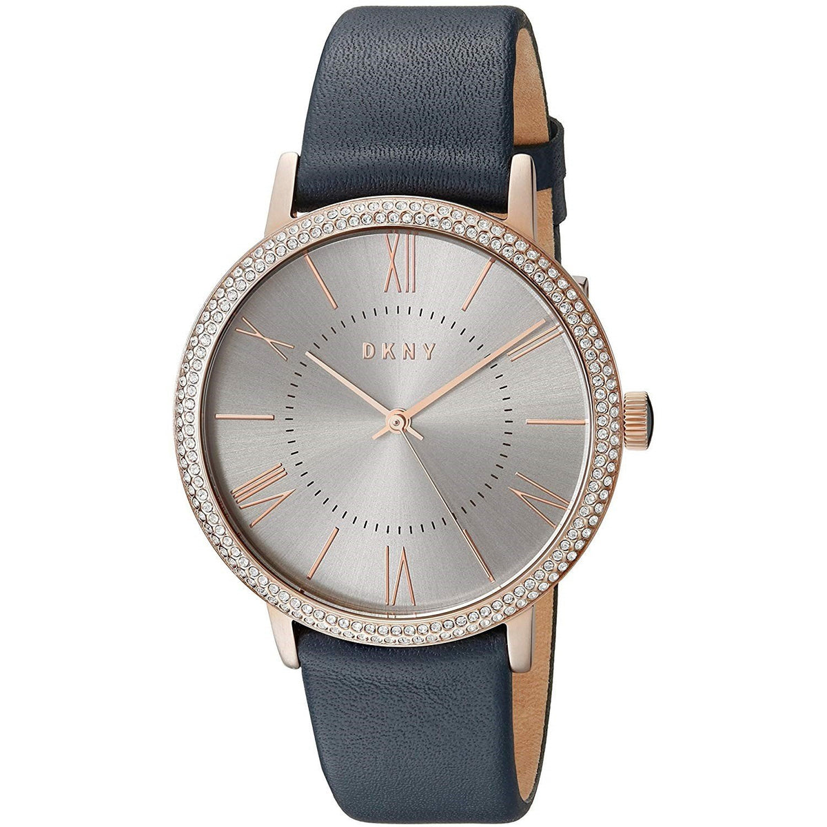 DKNY Women&#39;s NY2546 Willoughby Crystal Blue Leather Watch