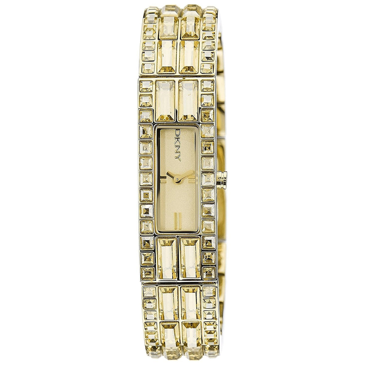 DKNY Women&#39;s NY8630 Glitz Crystal Gold-Tone Stainless Steel Watch