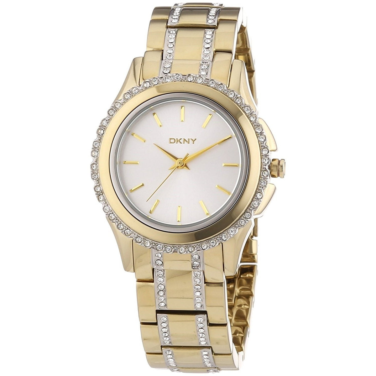 DKNY Women&#39;s NY8699 Brooklyn Crystal Gold-Tone Stainless Steel Watch