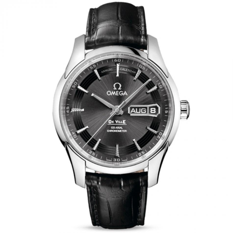Omega Men&#39;s O43133412206001 De Ville Automatic Black Leather Watch