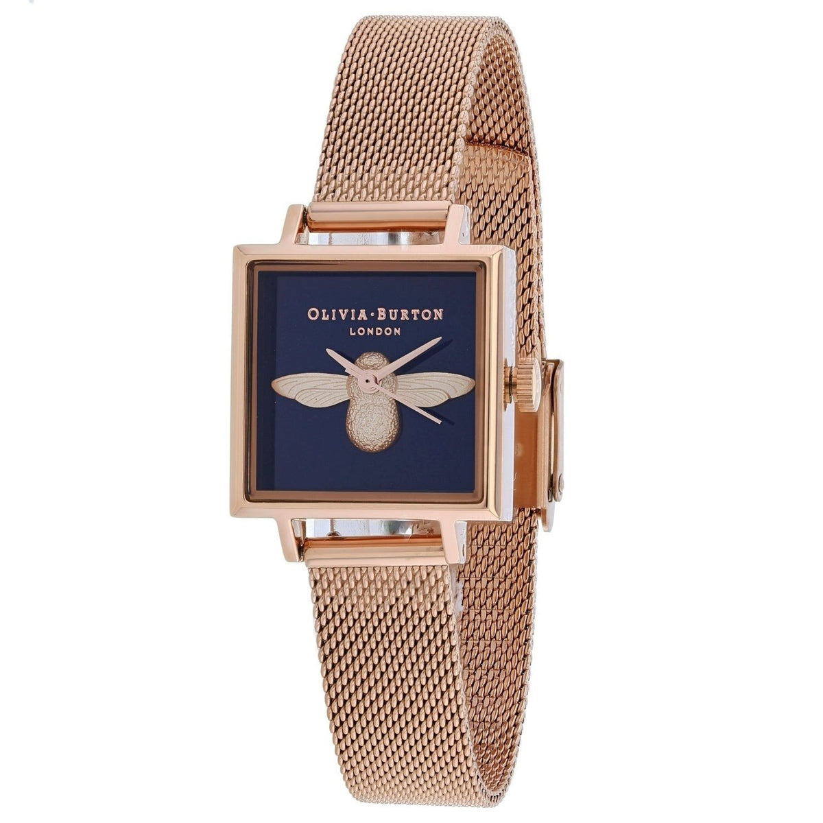 Olivia Burton Women's OB16AM96 Classic 3D Bee Motif Rose Gold-Tone Stainless Steel Watch