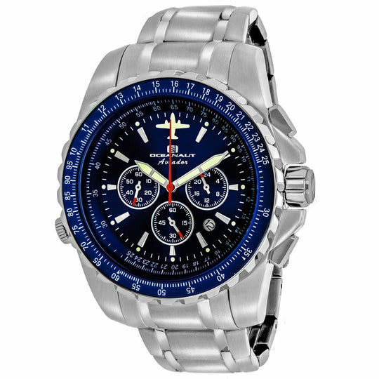 Oceanaut Men's OC0114 Aviador Pilot Chronograph Stainless Steel Watch