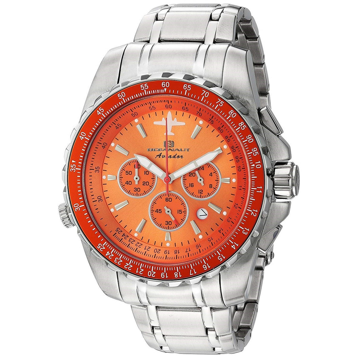 Oceanaut Men&#39;s OC0115 Aviador Pilot Chronograph Stainless Steel Watch
