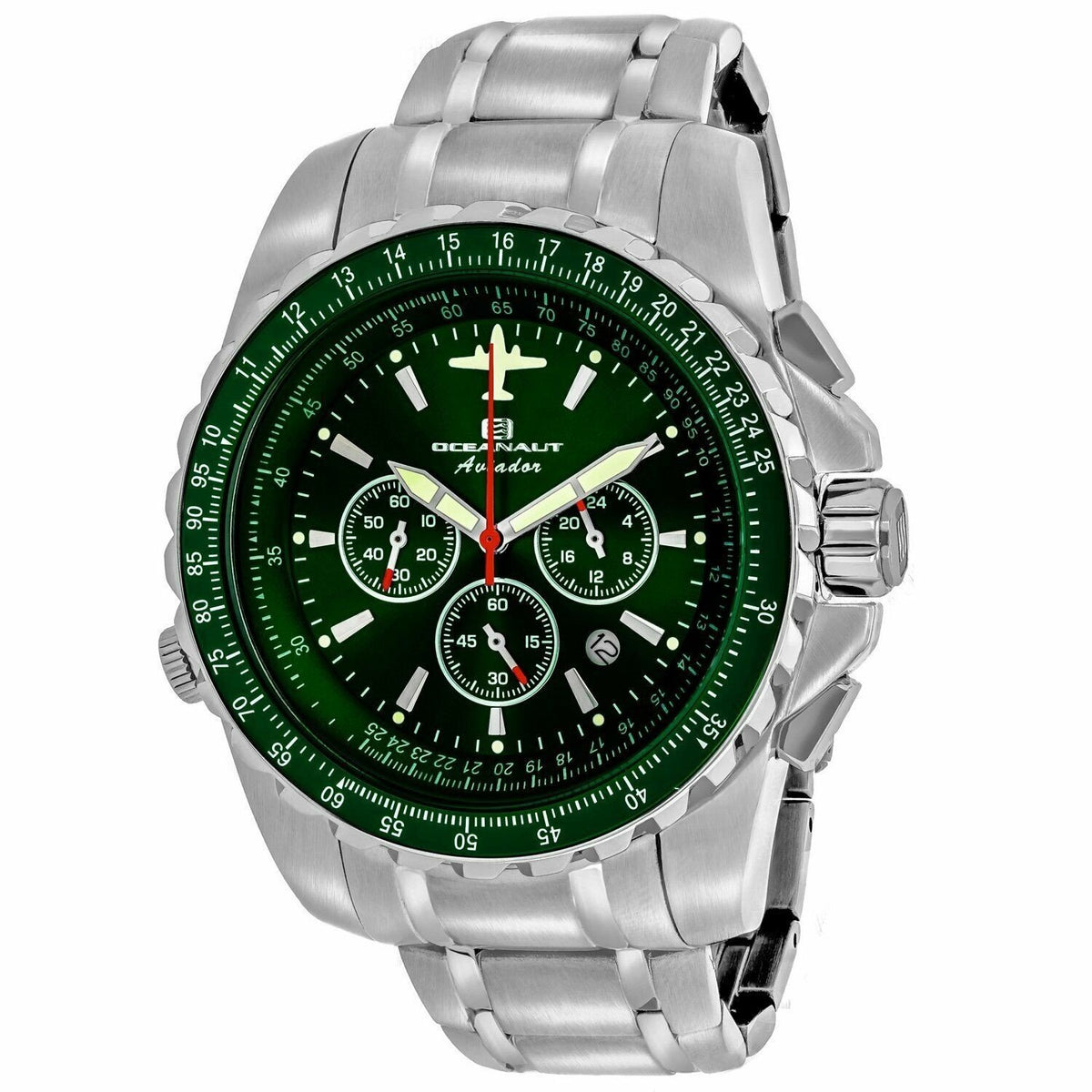 Oceanaut Men&#39;s OC0117 Aviador Pilot Chronograph Stainless Steel Watch