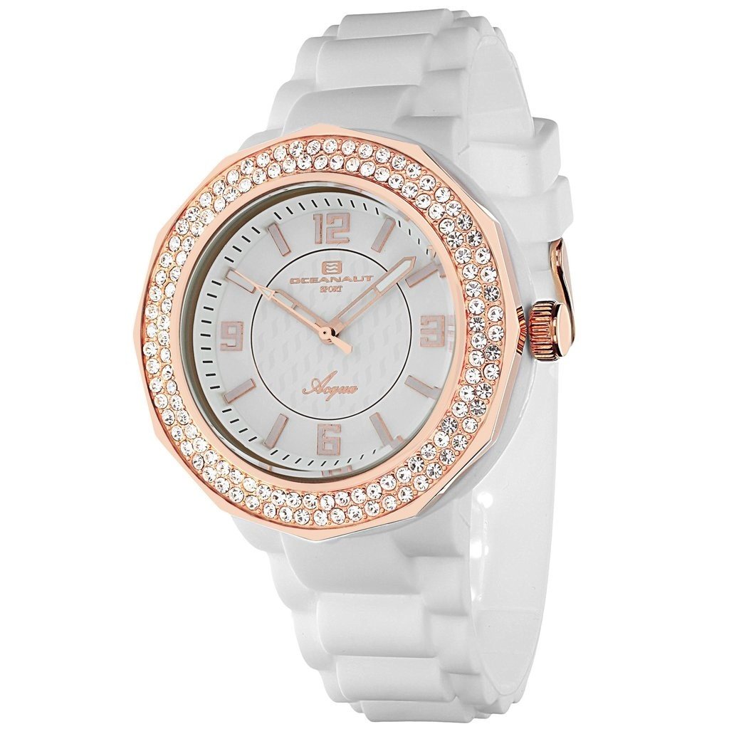 Oceanaut Women&#39;s OC0221 Acqua White Rubber Watch
