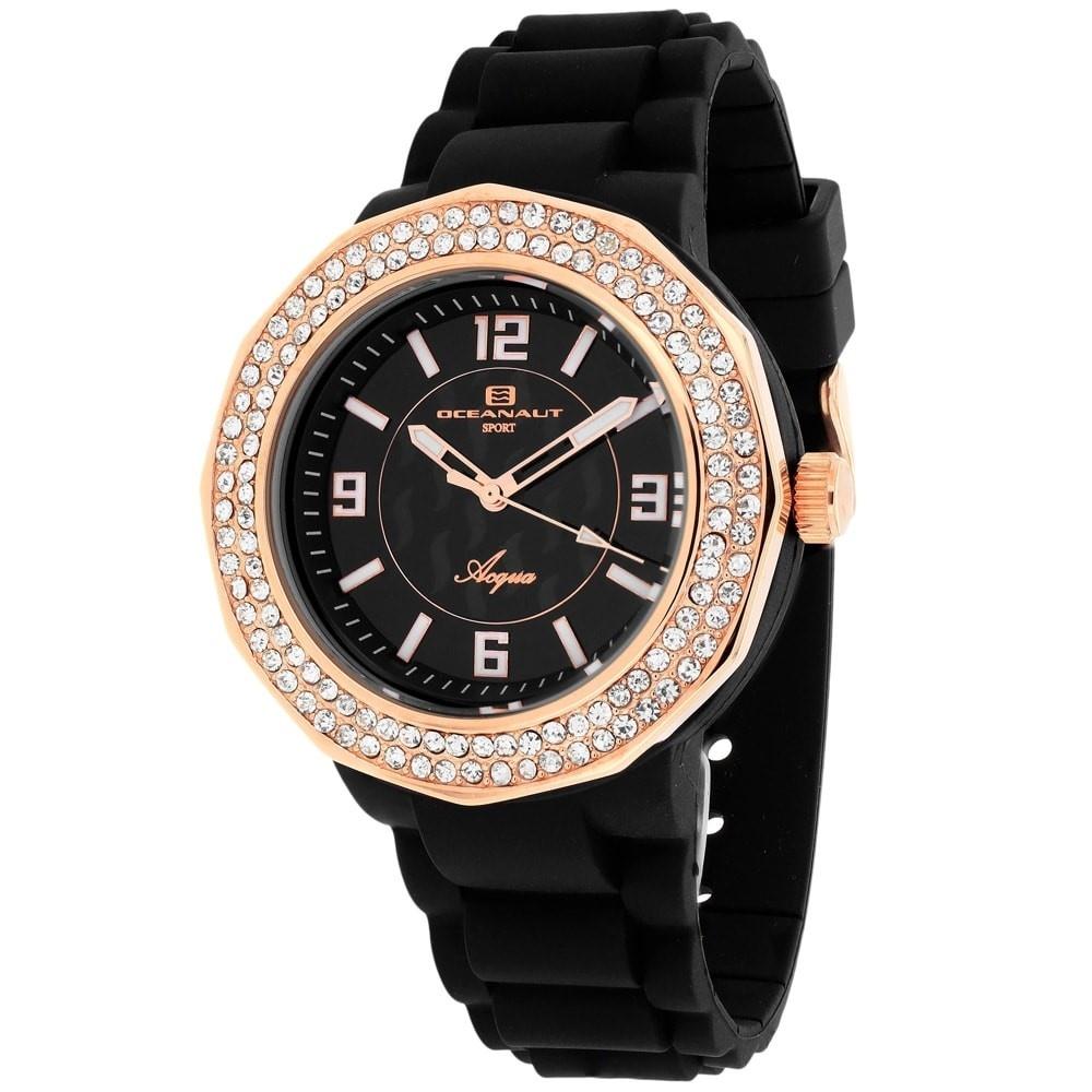 Oceanaut Women's OC0222 Acqua Black Silicone Watch