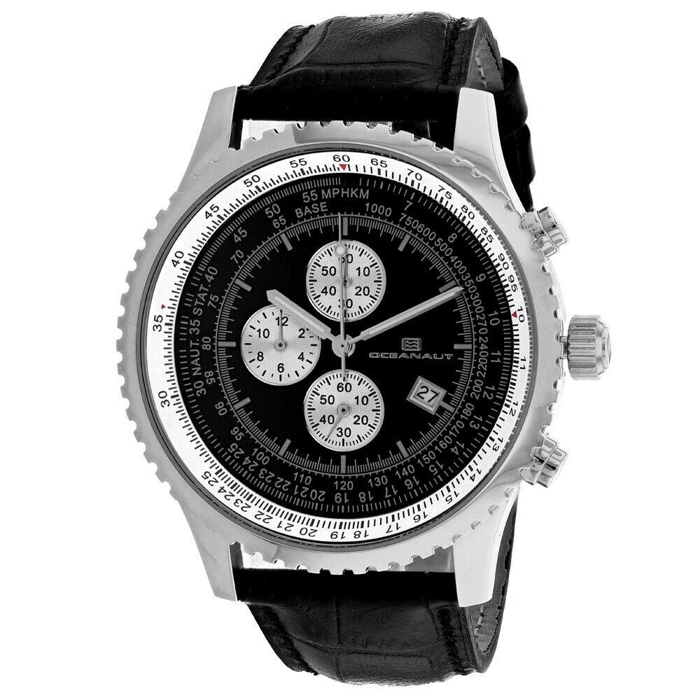 Oceanaut Men's OC0311 Actuator  Chronograph Black Leather Watch
