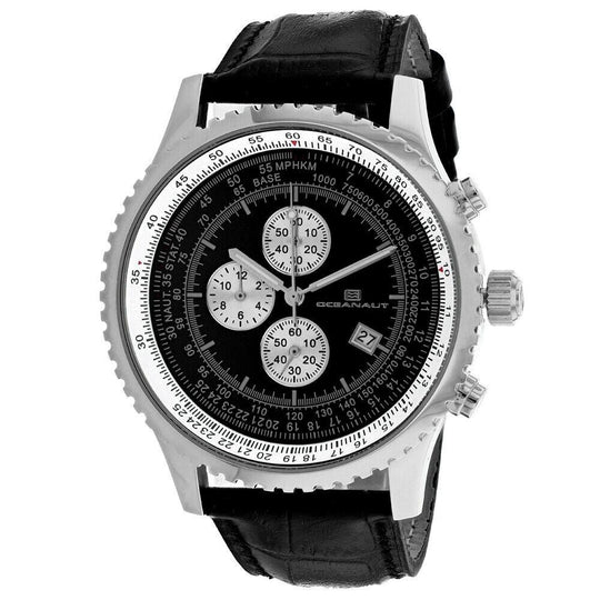 Oceanaut Men's OC0311 Actuator  Chronograph Black Leather Watch