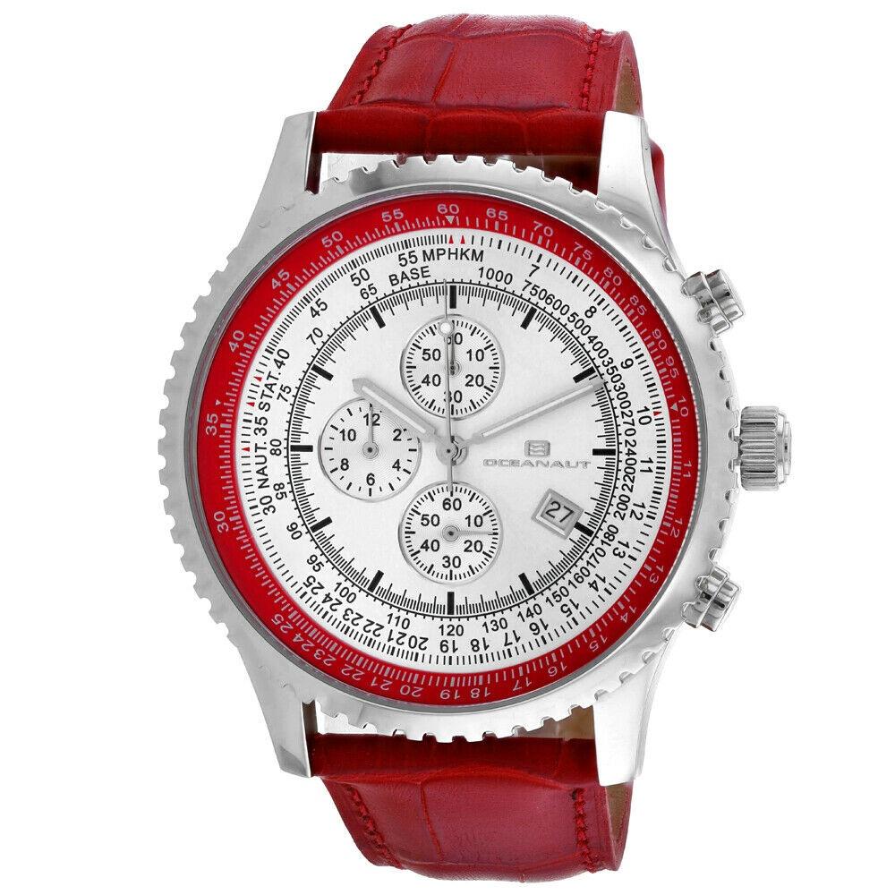 Oceanaut Men's OC0313 Actuator  Chronograph Red Leather Watch