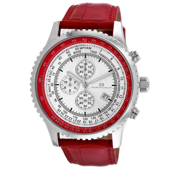 Oceanaut Men's OC0313 Actuator  Chronograph Red Leather Watch