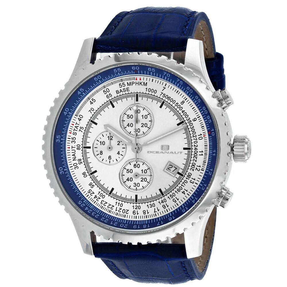 Oceanaut Men&#39;s OC0314 Actuator  Chronograph Blue Leather Watch