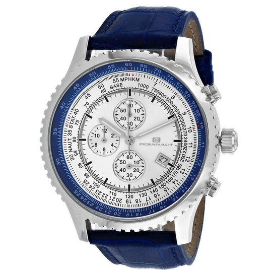 Oceanaut Men's OC0314 Actuator  Chronograph Blue Leather Watch