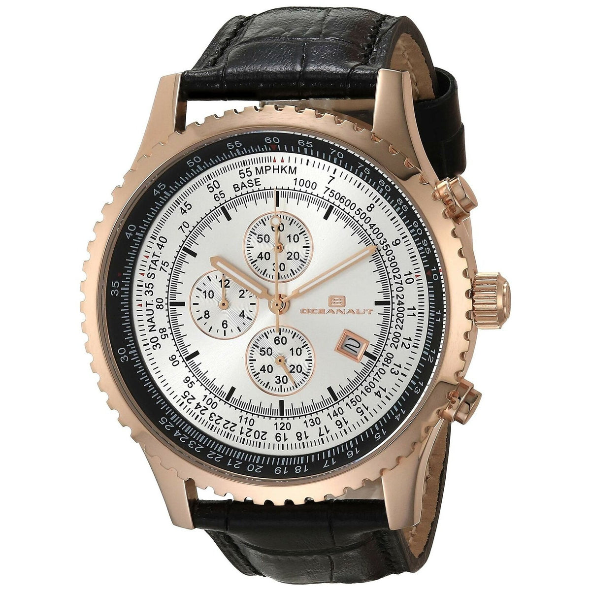Oceanaut Men's OC0317 Actuator  Chronograph Black Leather Watch